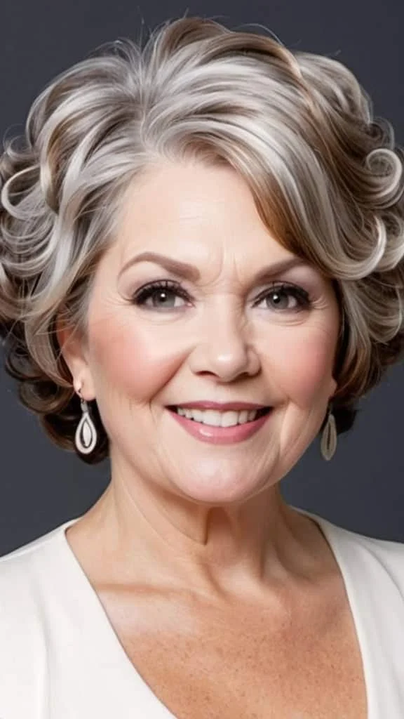 Curled Bixie Hairstyle Hairstyles for round faces over 60