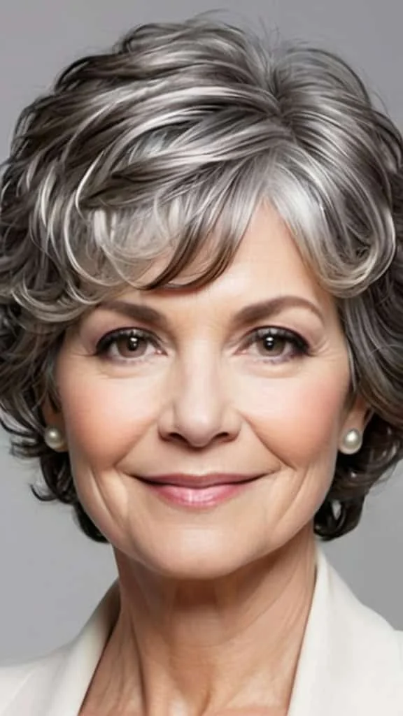 Curly Chin Length Bob Short Gray Hairstyles For Women Over 60
