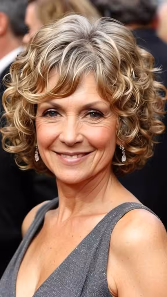 Curly Graduated Bob Curly hairstyles for women over 50