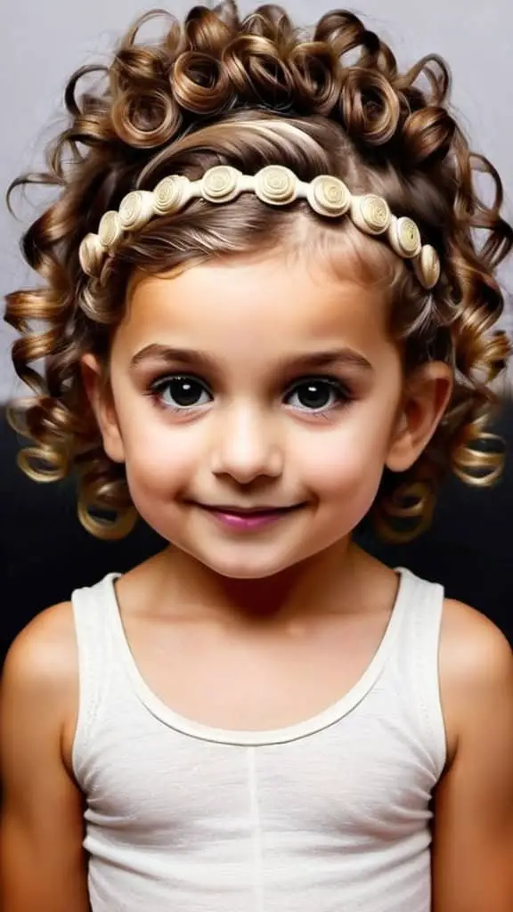 Curly Hairstyles with a Headband Diwali Hairstyles for kids