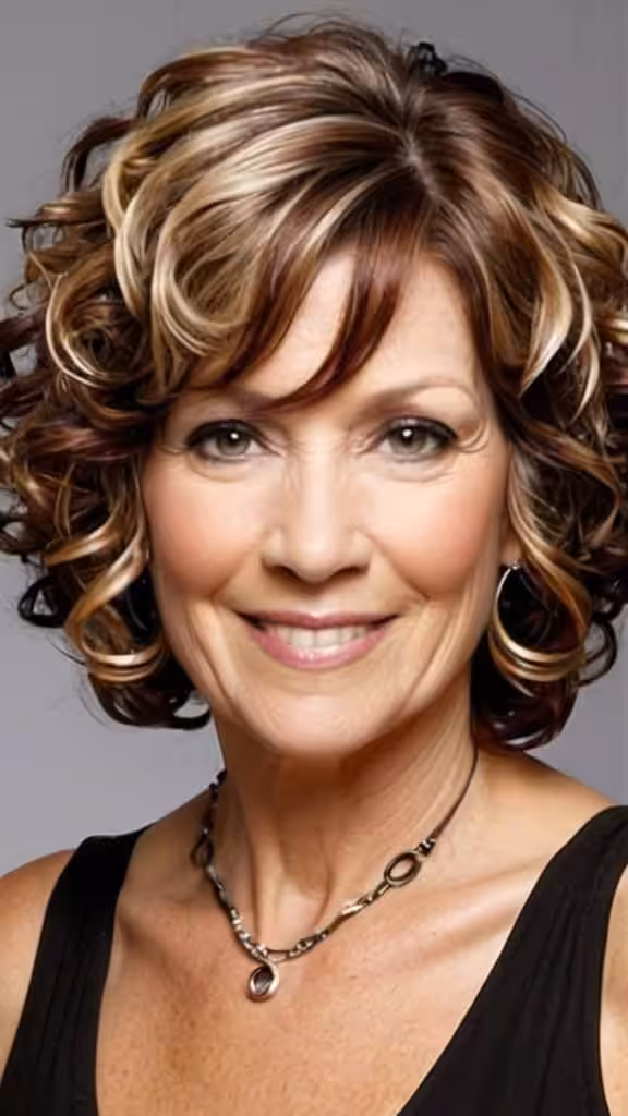 Curly Inverted Bob Curly hairstyles for women over 50