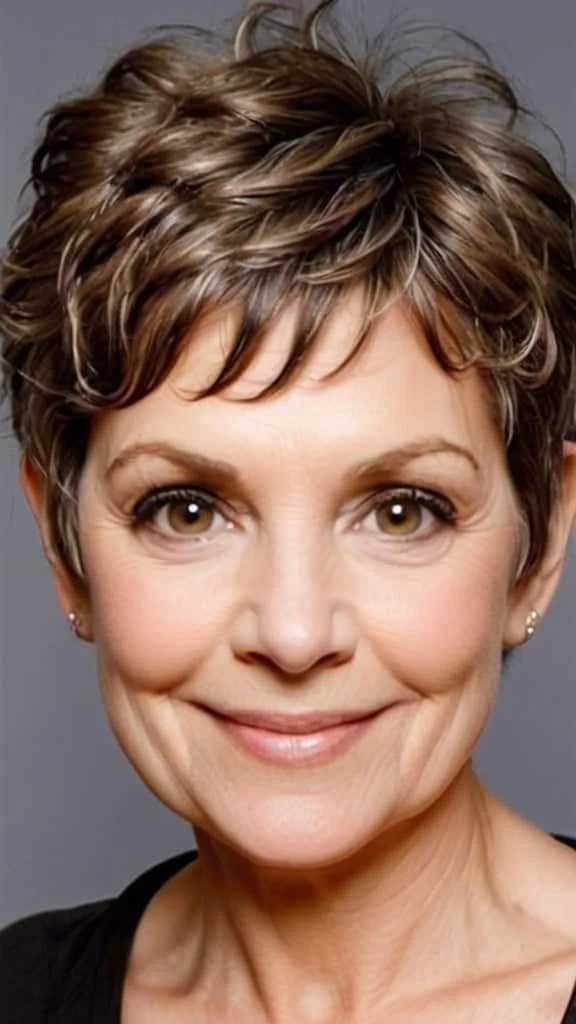Curly Layered Pixie Pixie Haircuts For Women Over 60