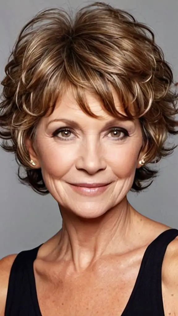 Curly Layers Short Hairstyles For Fine Hair For Woman Over 60