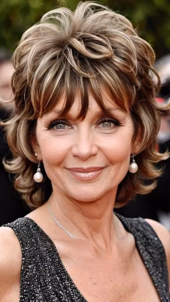 Curly Shag With Bangs Shag Hairstyles For Women Over 50