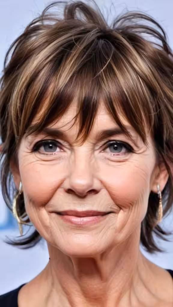 Cute Messy Cut with Wispy Bangs Long hairstyles for women over 50