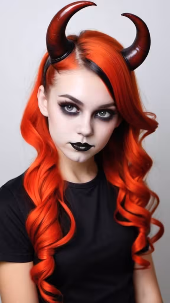 Devil Horn Hairstyle for Halloween hairstyles for Halloween for girls
