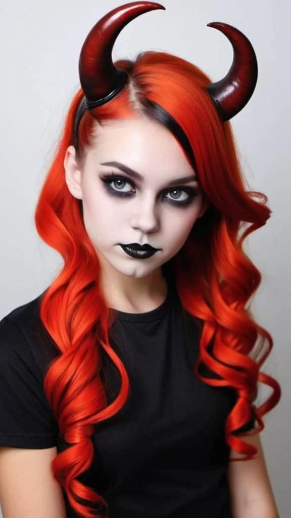 Devil Horn Hairstyle for Halloween hairstyles for Halloween for girls
