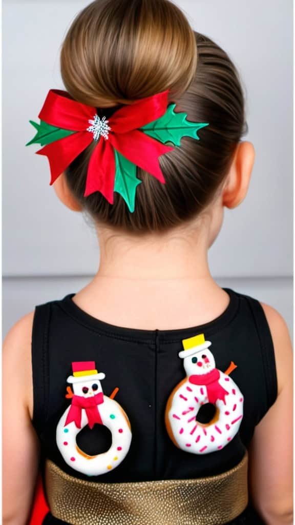 Donut Bun Christmas Hairstyles for Kids
