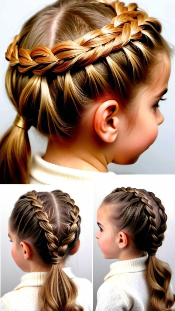 Double Braid Christmas Hairstyles for Girls