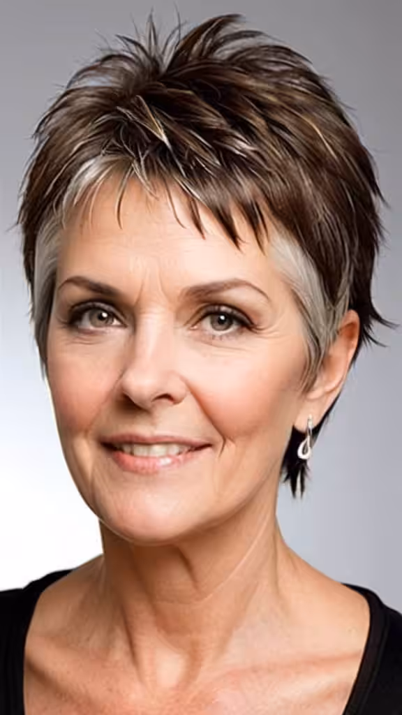 Ear-Length Spike Short spiky haircuts for women over 60
