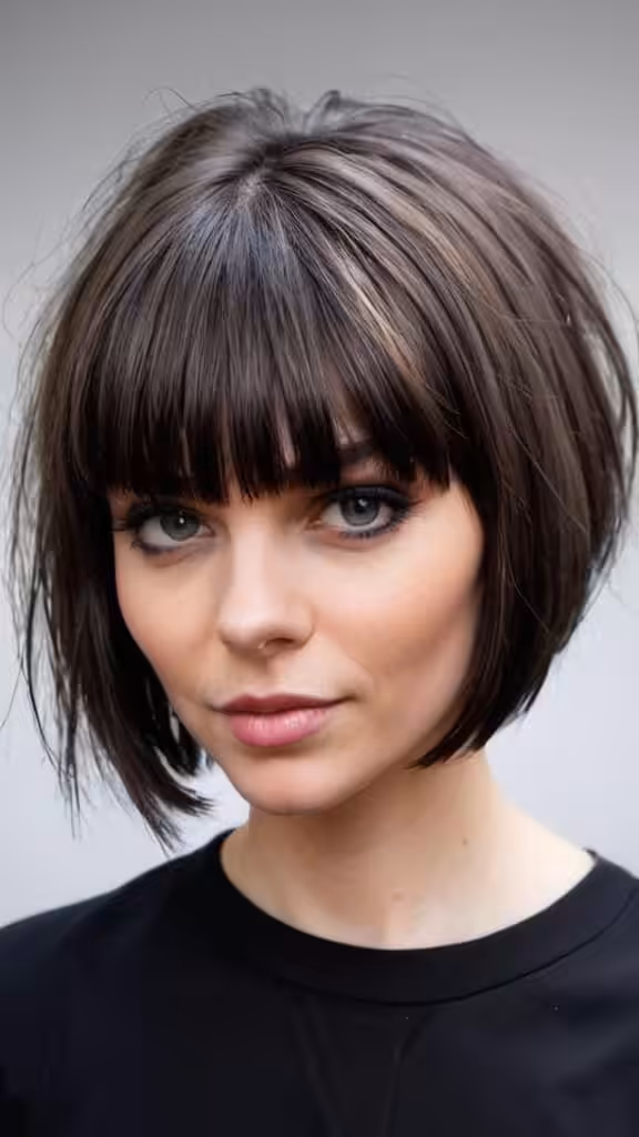 Edgy Bob With Bangs Low maintenance hairstyles
