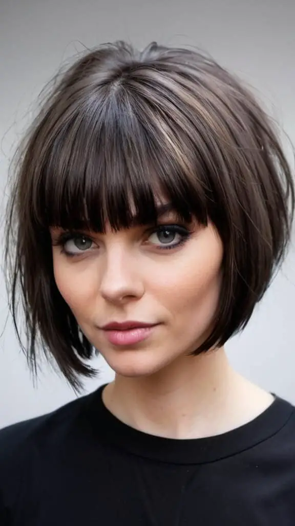Edgy Bob With Bangs Low maintenance hairstyles