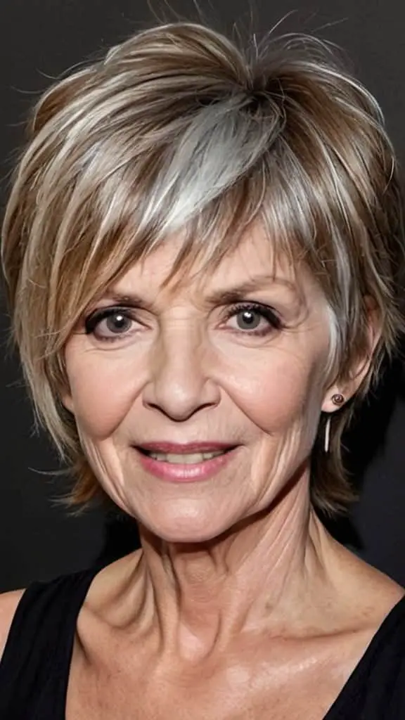 Edgy Choppy Layers Hairstyles for Thin Hair For Women Over 60