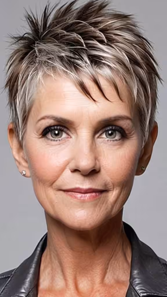 Edgy Pixie Short spiky haircuts for women over 60