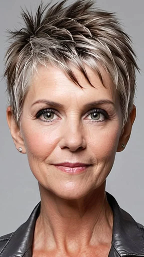 Edgy Pixie Short spiky haircuts for women over 60