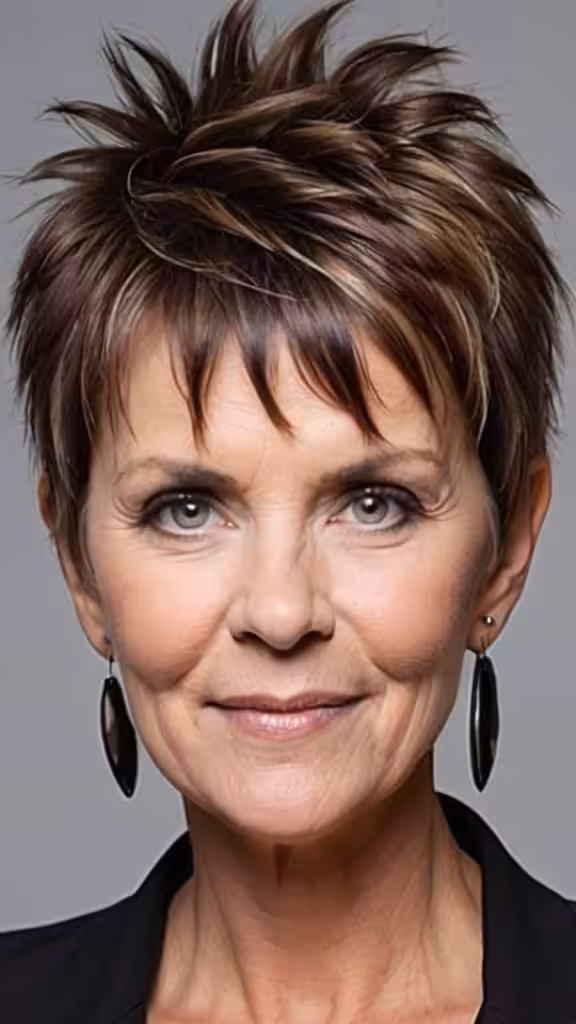 Edgy Spiky Style with Bangs Short spiky haircuts for women over 60