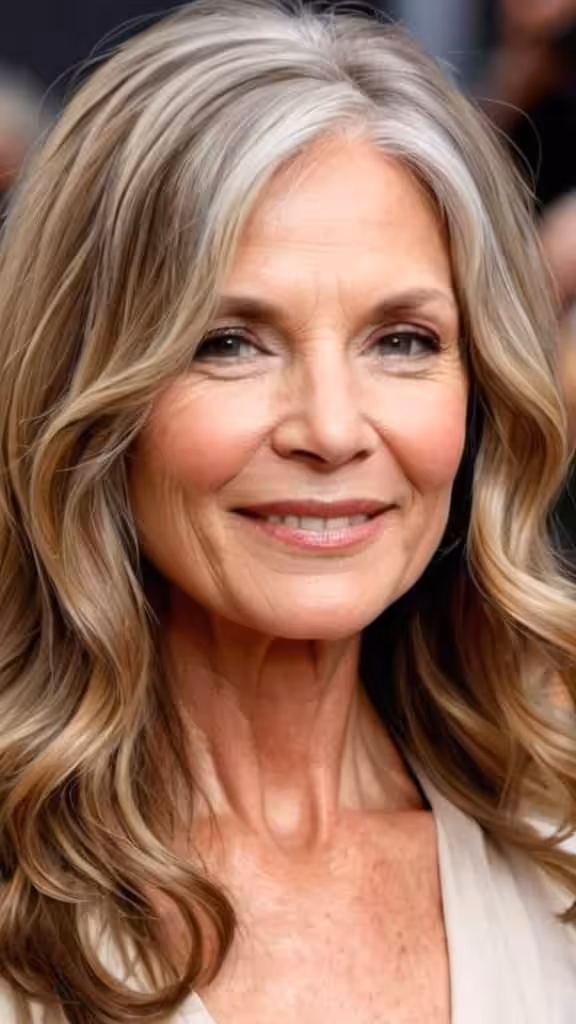 Effortless Waves Long hairstyles after 50