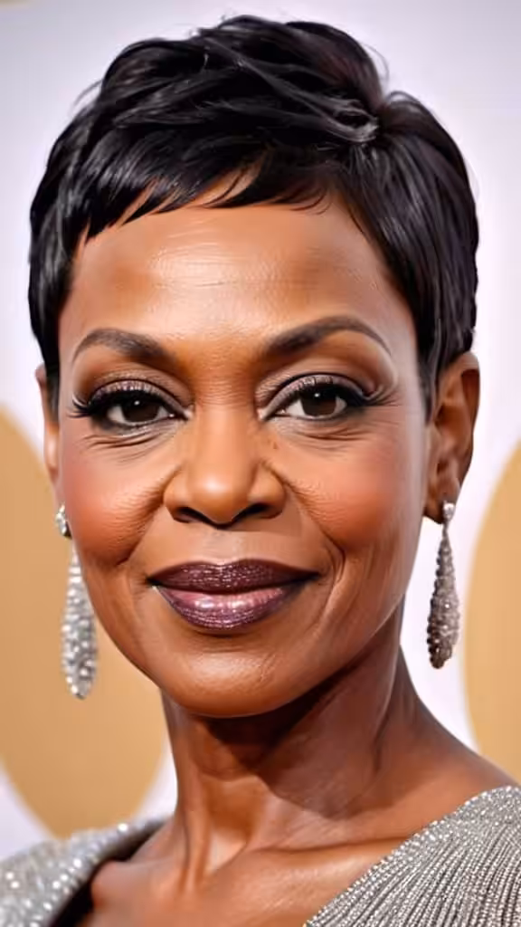 Elegant Short Crop Hairstyles for black women over 50