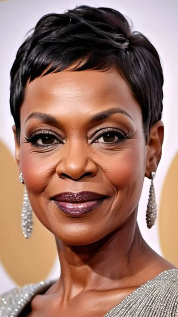 Elegant Short Crop Hairstyles for black women over 50