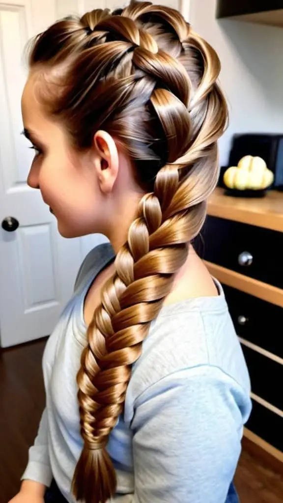 Extra Wide Fishtail Braid Braided Hairstyles for Thanksgiving for girls