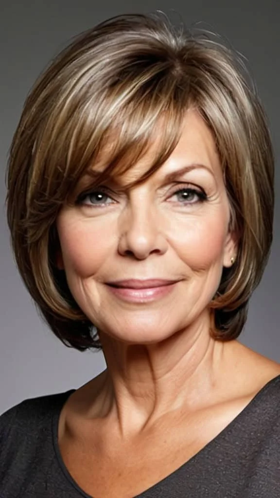 Face-Framing Bob Hairstyles For Thick Hair For Woman Over 50