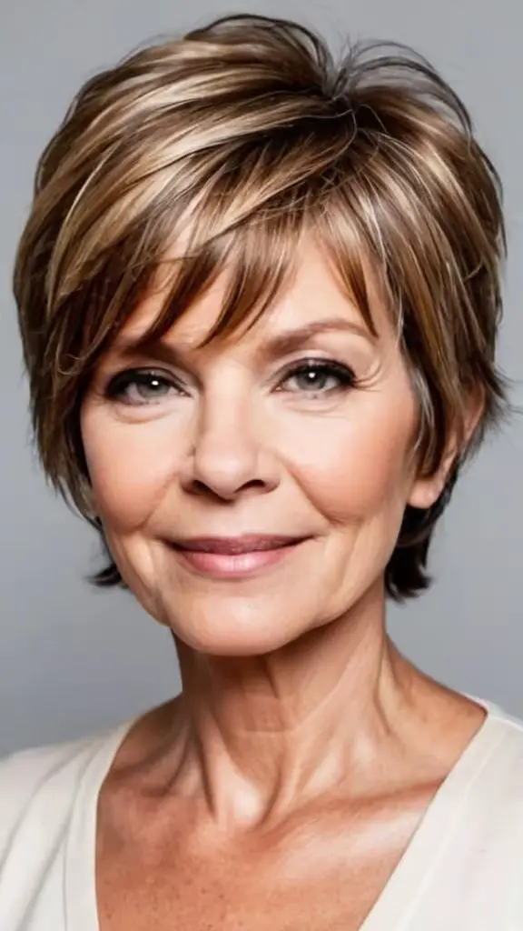 Face-Framing Layers Short hairstyles for round faces over 50