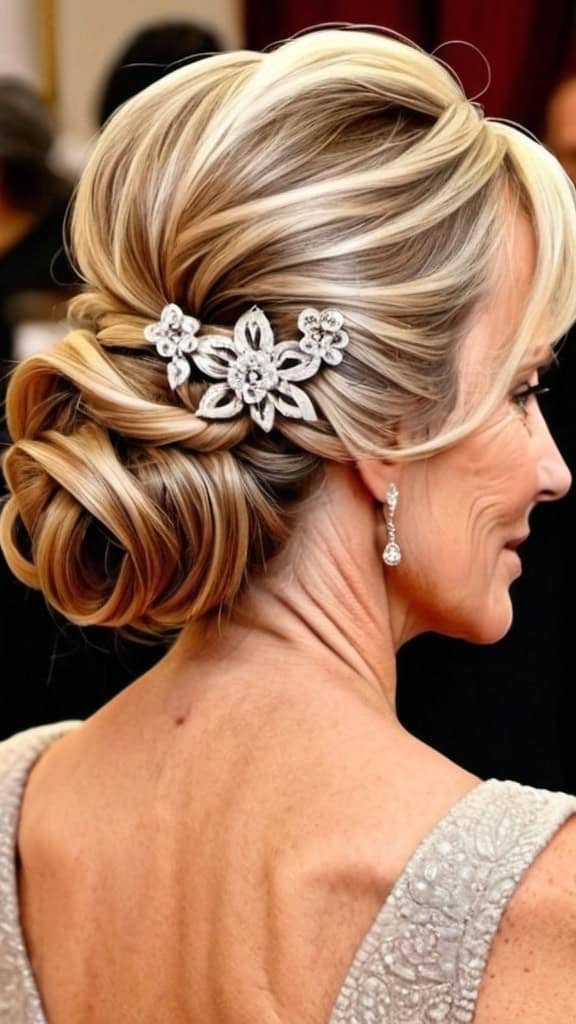Fancy Updo Long Hairstyles For Older Women