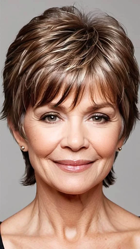 Feather Cut Wash and Wear Hairstyles For Women Over 70