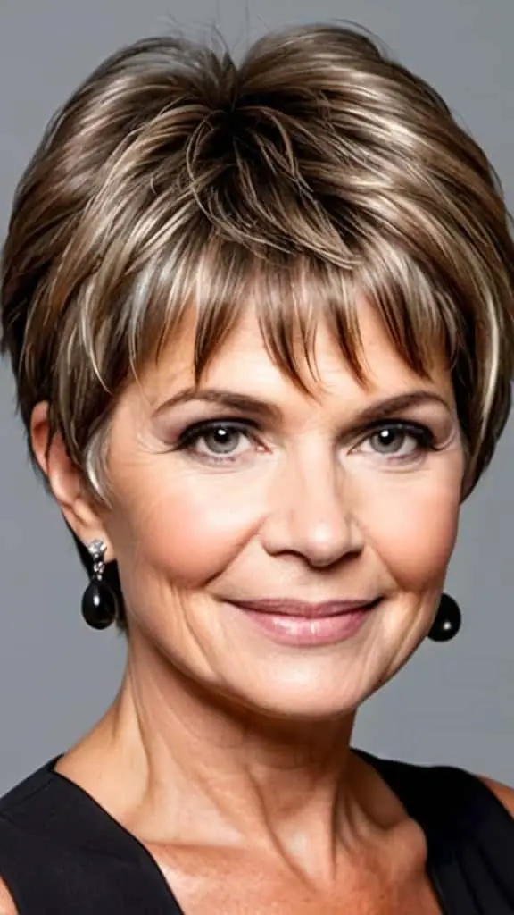 Feathered Cropped Wedge Wedge Haircuts For Women Over 50