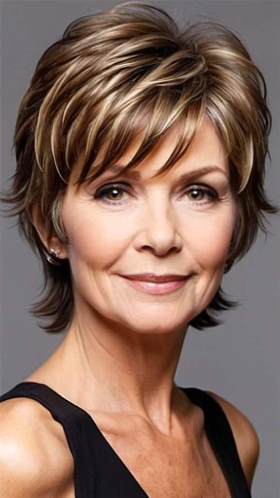 Feathered Ends Shaggy Cut Short Shag Hairstyles For Women Over 60