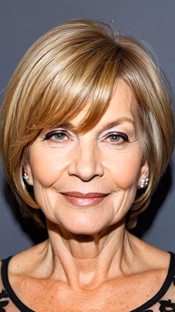 Feathered Layered Bob Bob haircuts for older women