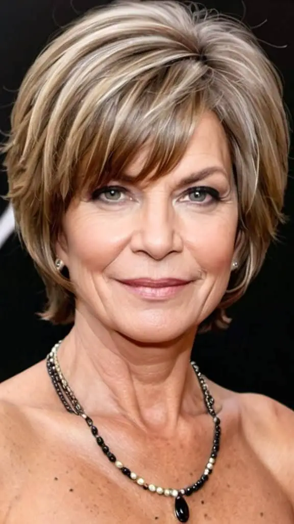 Feathered Layered Wedge Bob Wedge Haircuts For Women Over 50