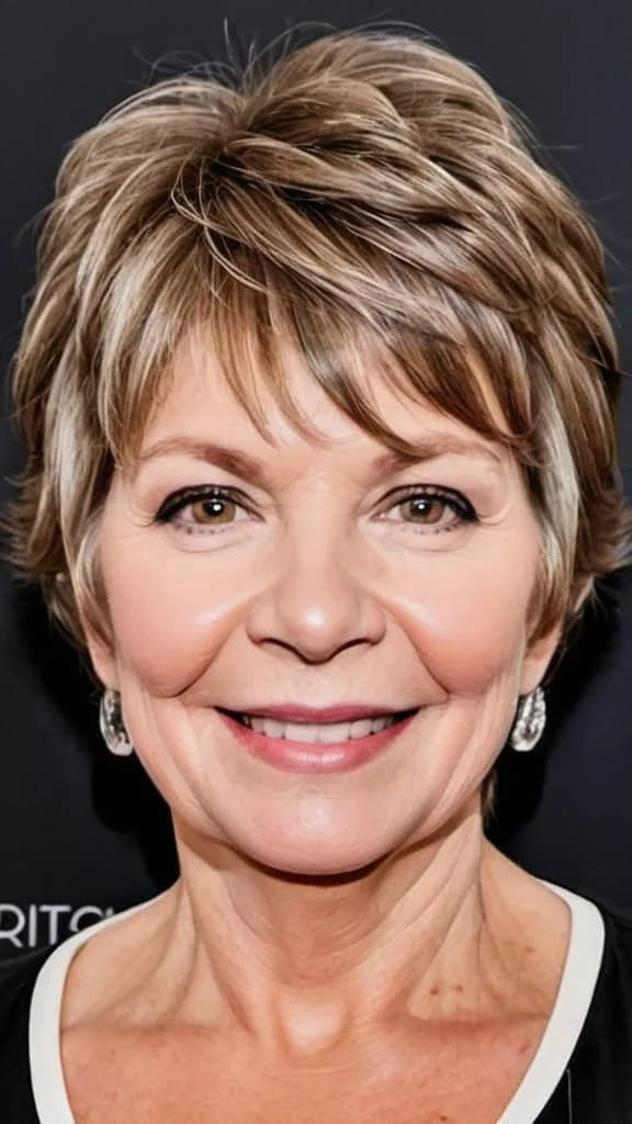 Feathered Layers Hairstyles for round faces over 60