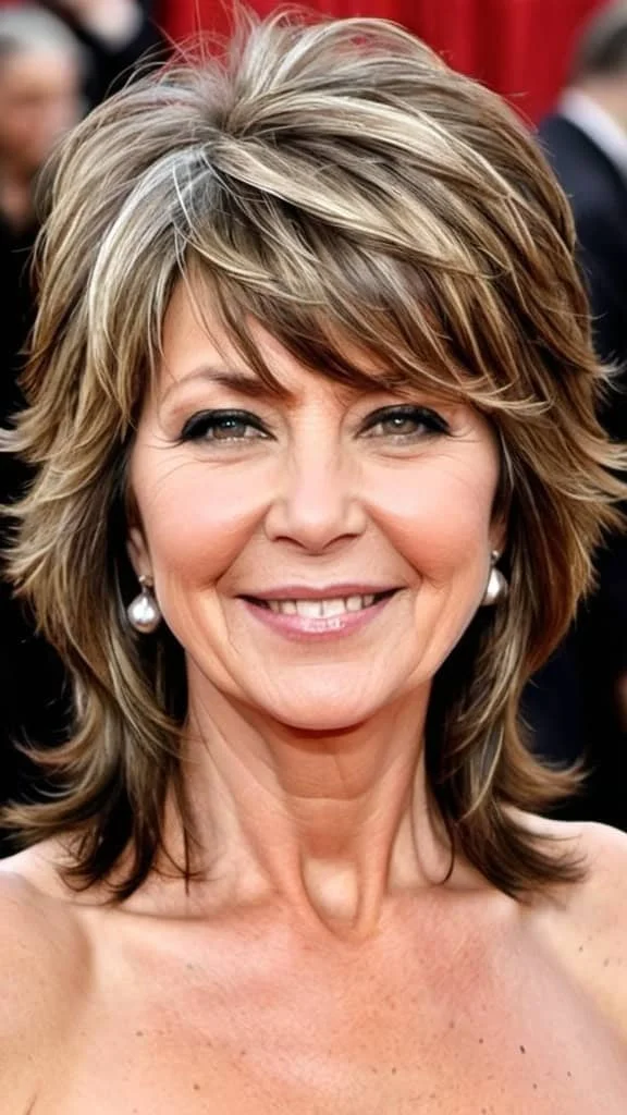 Feathered Layers Hairstyles For Thick Hair For Woman Over 50