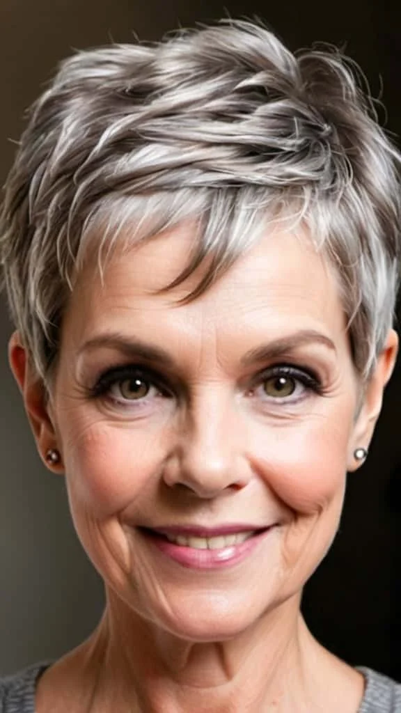 Feathered Pixie Pixie Haircuts For Women Over 60