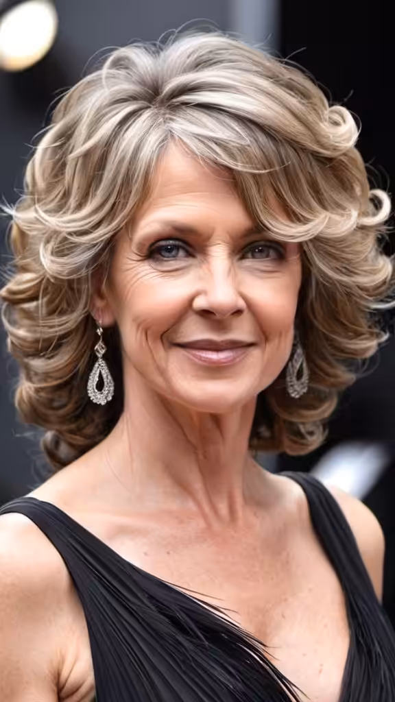 Feathery Curls Hairstyles for women over 40