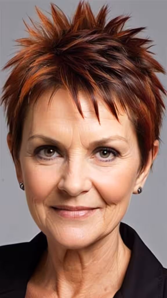 Fiery Tousled Spike Short spiky haircuts for women over 60