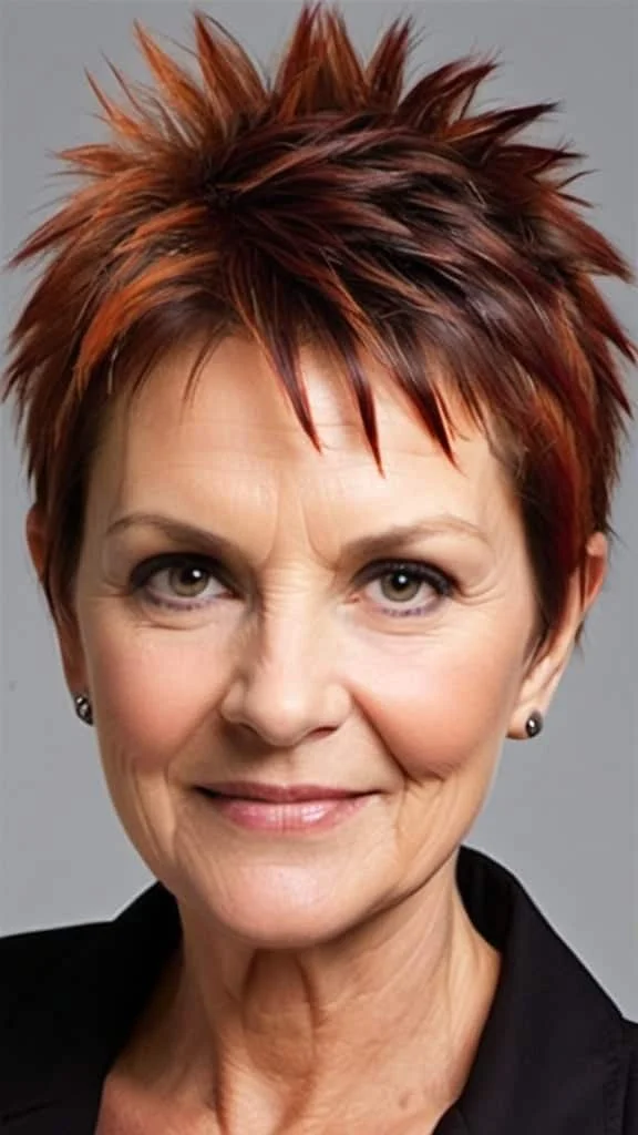 Fiery Tousled Spike Short spiky haircuts for women over 60