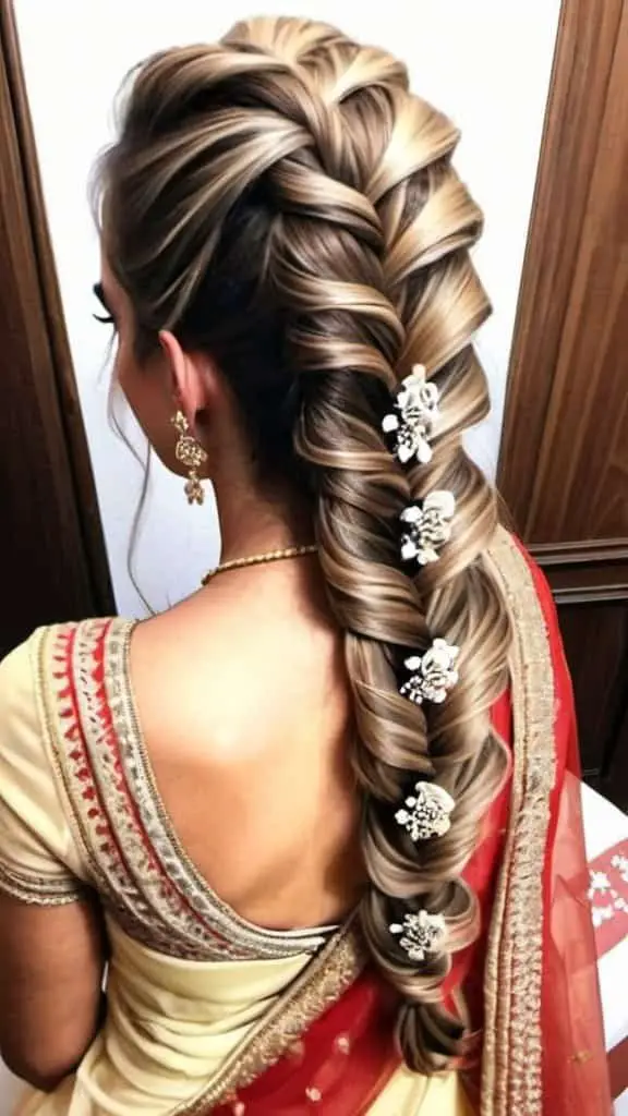Fishtail Braid Indian Wedding Hairstyles for Girls