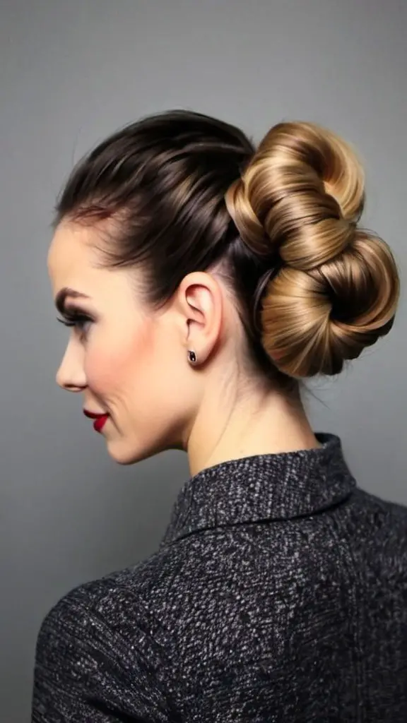 Fishtail Bun Christmas Hairstyles for Women