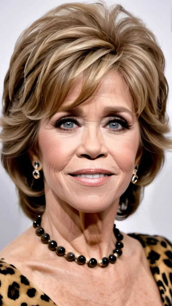 Fluffy Layers Jane Fonda hairstyles
