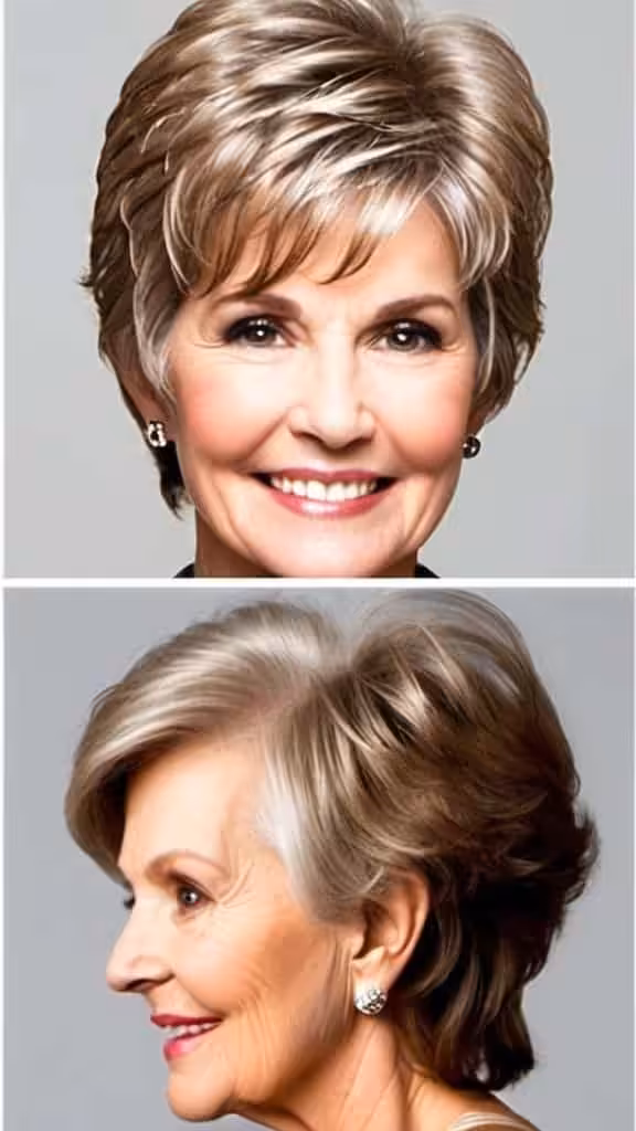 Fluffy Wedge Wedge haircuts over 60