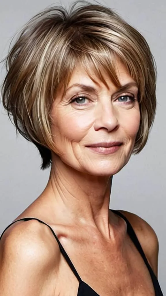 French Bob Short Hairstyles For Thin Hair For Woman Over 50
