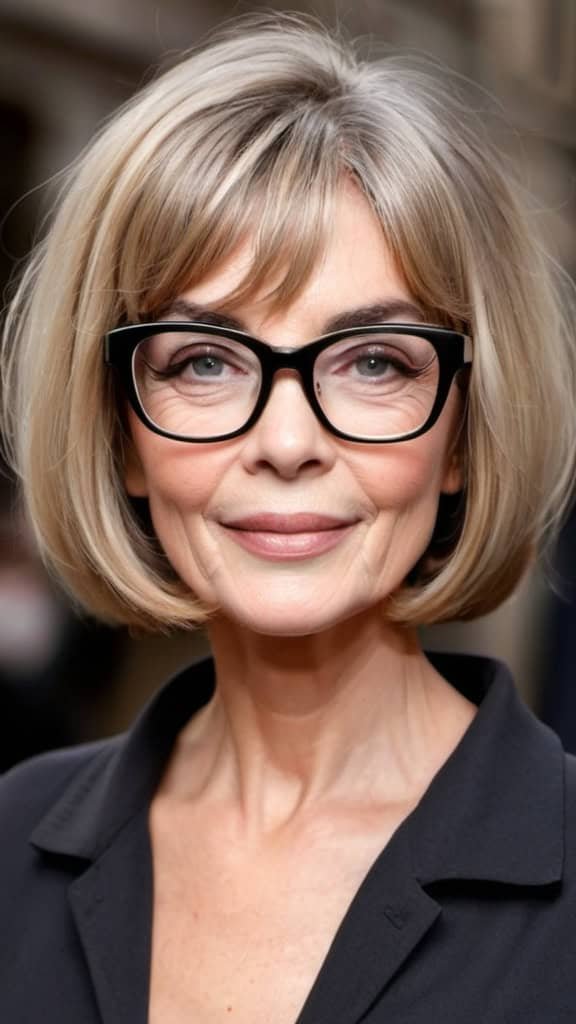 French Bob Hairstyles With Glasses For Women Over 70
