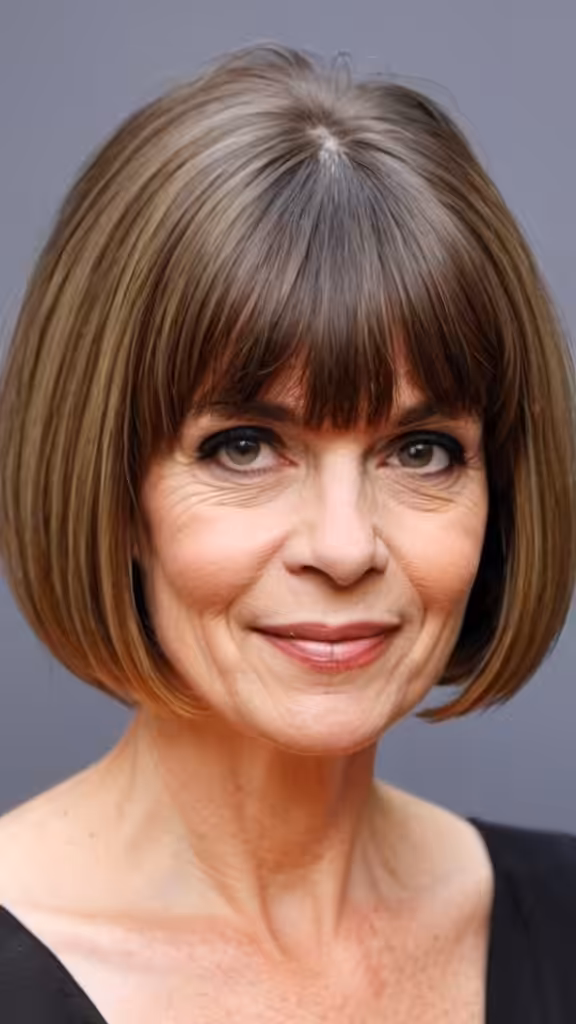 French Bob with Bangs Hairstyles for women over 40