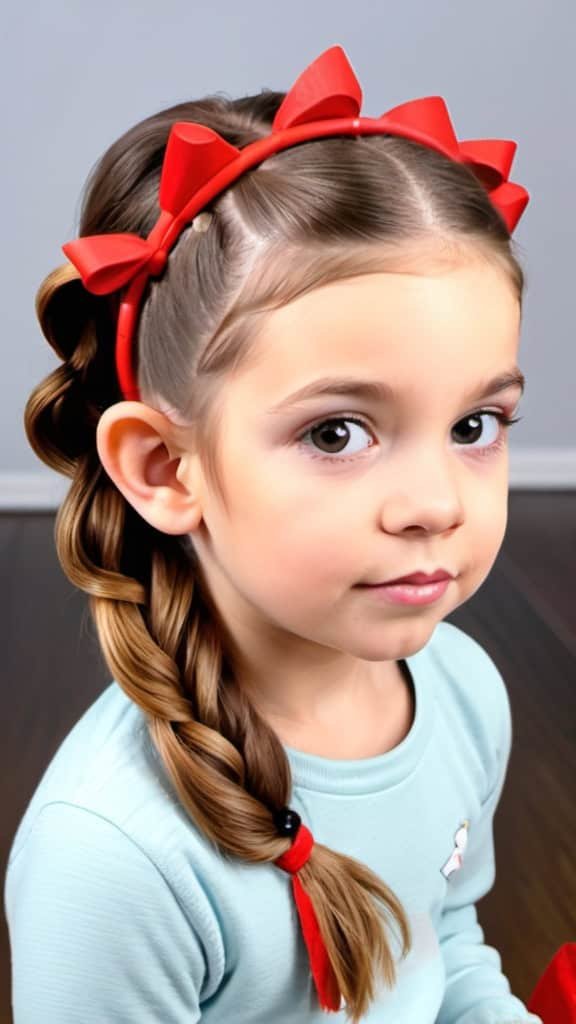 French Pigtails Christmas Hairstyles for Kids