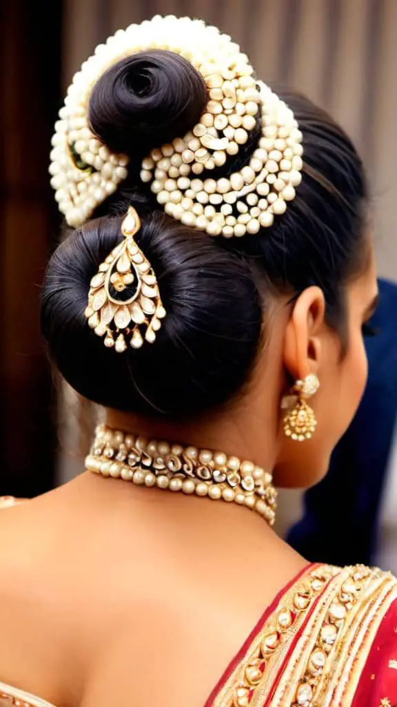 Gajra Bun Indian Wedding Hairstyles for Women