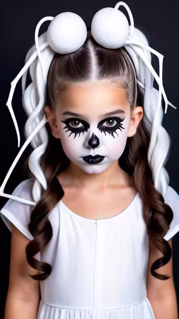 Ghost and Spider Hairstyle for Halloween hairstyles for Halloween for girls