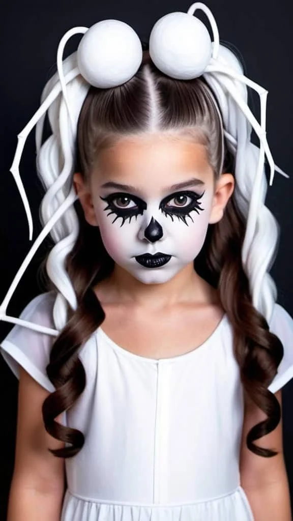 Ghost and Spider Hairstyle for Halloween hairstyles for Halloween for girls