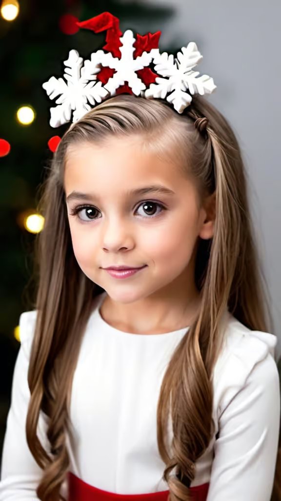 Half-Tie Christmas Hairstyles for Kids